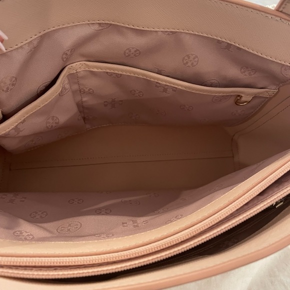 Tory Burch York Small Saffiano Leather Tote Bag, Light Oak - Picture 6 of 10